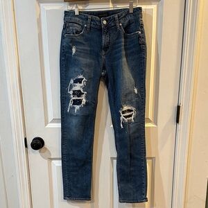 Silver Jeans Women's Skinny Distressed Dark Blue Denim